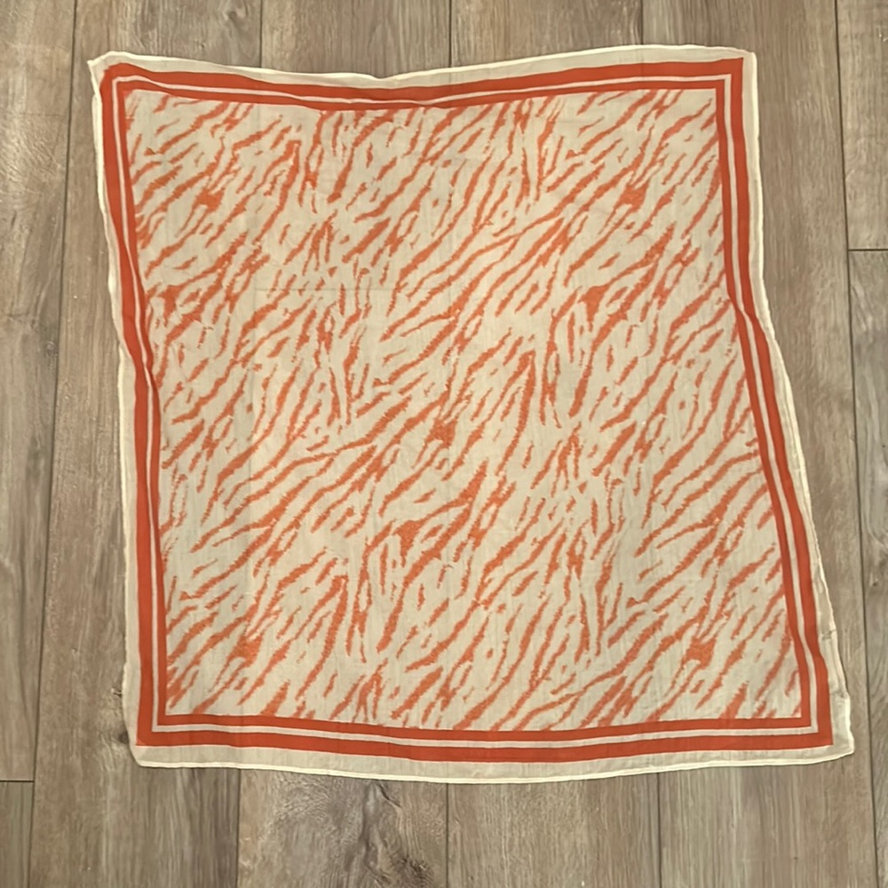 BR Factory Orange and White Tiger print Scarf